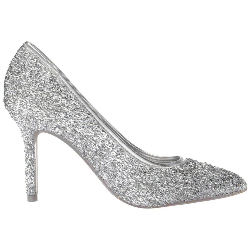NIB Katy Perry Sz 6M THE SISSY Dressy Silver Glitter Shoes Pumps - Picture 8 of 10